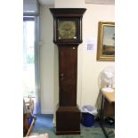 A George II oak cased longcase clock, having a 30 hour movement,