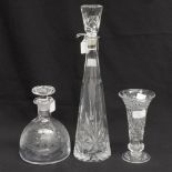 A Thomas Webb decanter cut glass,