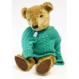 Chiltern: A 1930's, Chiltern, golden mohair teddy bear, clear and black glass eyes,
