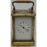 A late 19th Century brass cased carriage clock,