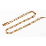 A 9ct gold figaro link chain, with a barrel clasp,