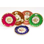 A collection of hand painted Hammersley cabinet plates, fruit painted signed D Millington,