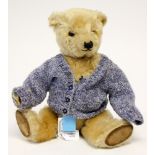 Chiltern: A Chiltern, mohair teddy bear, Jeffrey, brown and black glass eyes, black stitched nose,