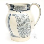 A 19th century Wedgwood Commemorative pitcher of American Civil War interest,