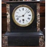A 19th century black slate bracket clock