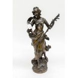 Bronzed spelter figure of a Lady by Auguste Moreau