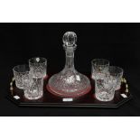 A boxed Waterford ships decanter,