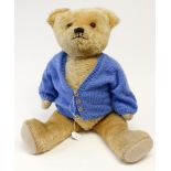 Chad Valley: A Chad Valley, pre-1950's, mohair teddy bear, Archie, brown and black glass eyes,