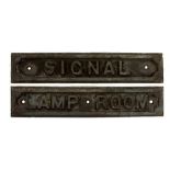 Plaques: A pair of cast plaques, possibly L.N.W.R., 'Signal' and 'Lamp Room'.