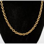 A 15ct gold link necklace, with a length of approx 19'' with two bolt ring clasps,