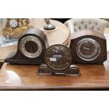 Three various mantle clocks, comprising two eight day mantle clocks and a windup clock,