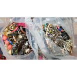 Two bags of assorted costume jewellery