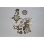 A collection of silver coins, including 1888, etc, 4.