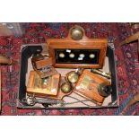 Edwardian and 1920s telephones and room 'bells' by Cent and Co Ltd Leicester etc mainly brass and