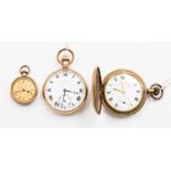 Including Tho Russel & Son, Waltham etc, one gold plated ladies pocket watch a/f,