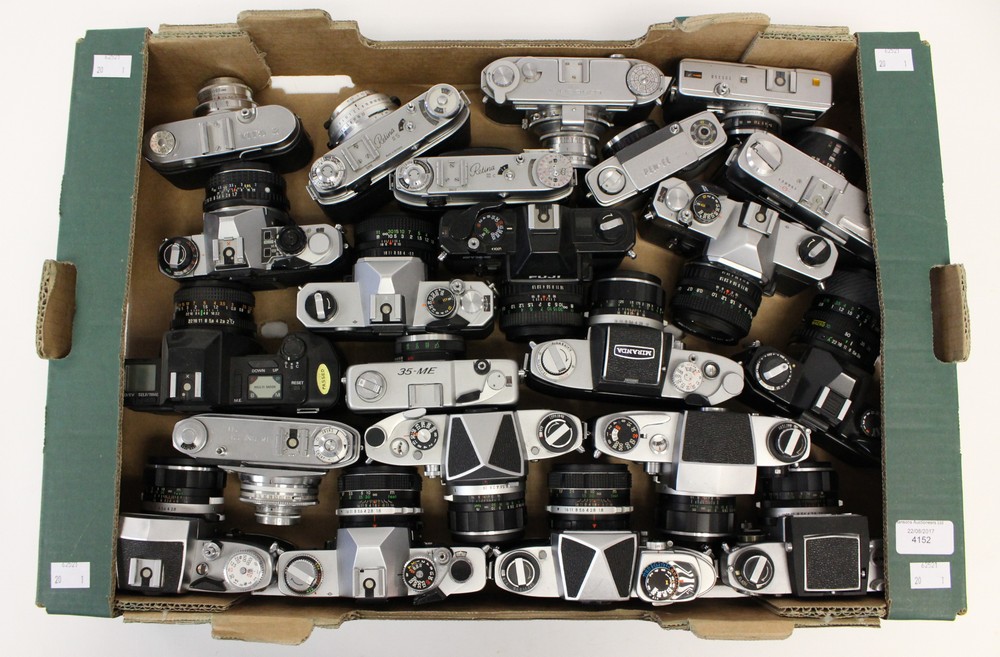 Cameras: One box of assorted cameras to comprise: Miranda Automex III, Miranda Fv, Miranda dx-3,