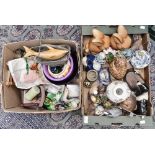 A box of assorted ceramic animals,