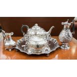 ****AUCTIONEER TO ANNOUNCE TRAY HAS BEEN WITHDRAWN****Three piece silver plated tea service,