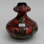 A Moorcroft Double Gourd in the 'Flambe Mandarin' pattern, designed by Kerry Goodwin,