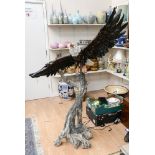 A large Spread Eagle resin model mounted on a realistic resin tree stump (2)