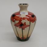 A Moorcroft shouldered and narrow necked vase in the 'Blue Poppy' pattern, 1st quality,