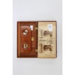 A 19th century, early 20th century stereo scope with cards, United States, Switzerland,