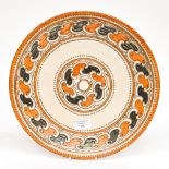 Charlotte Rhead for Crown Ducal, an Orange Chain charger, pattern 4100, tubelined signature,