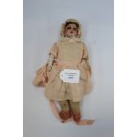 Armand Marseille: A bisque head Armand Marseille doll, part stuffed cloth body, eyes glued,