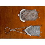 Pair of silver chain bags