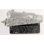 Locomotive Plaque: A King George V, No. 6000, cast plaque, cast in the foundry of the B.R.E.L.