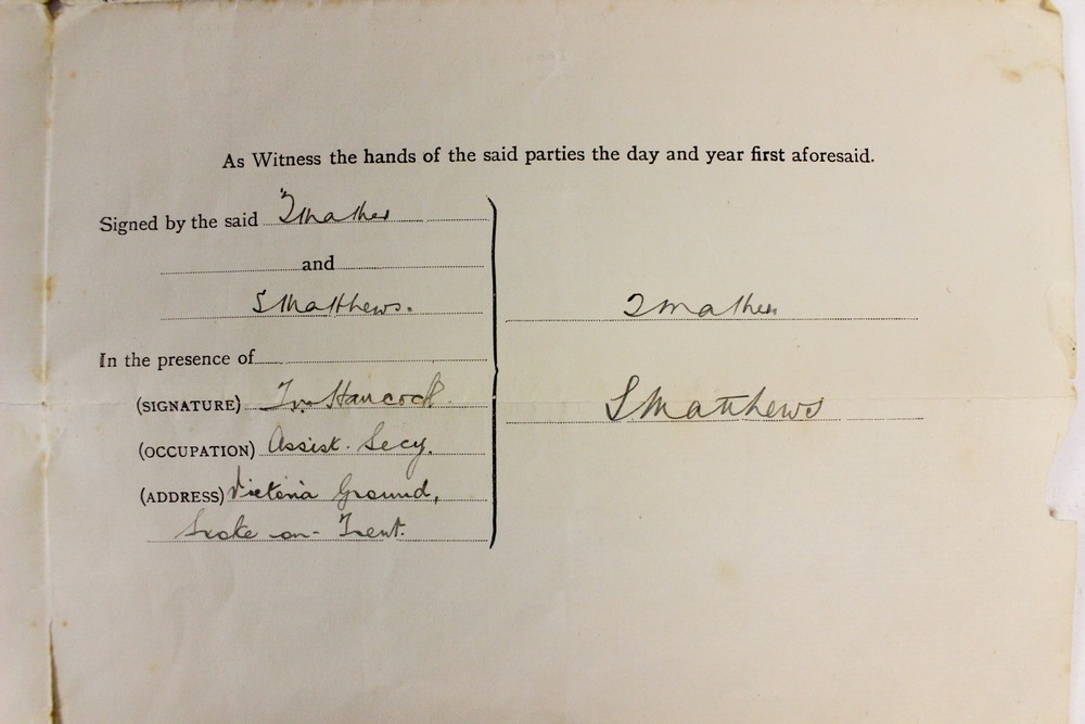 Stanley Matthews: A July 1932 contract for Stanley Matthews, his first contract at Stoke City, - Image 3 of 4
