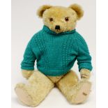 Merrythought: A 1940's large Merrythought mohair teddy bear, Dumbledore, orange glass eyes,