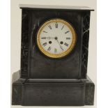 A 19th Century slate clock, mantle with chime,