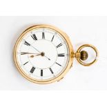 An 18k gold cased open faced pocket watch