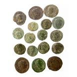 Roman bronze coin group to include coins of Aurelian (2), Constantine II, Licinius (5), Gratian,