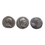 Three Roman Silver Denarii of Nerva and Trajan. Nerva Denarius, 96 AD.
