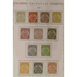 A booklet of stamps, dating from 1890s, Transvaal state, including 10/- and £5 value,