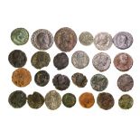 Roman Bronze Coin Group (25). 3rd - 4th century, varied states. Largest 23mm (25).
