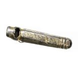 George III Silver-Gilt Whistle. A George III silver-gilt whistle set with a cabochon rock crystal.