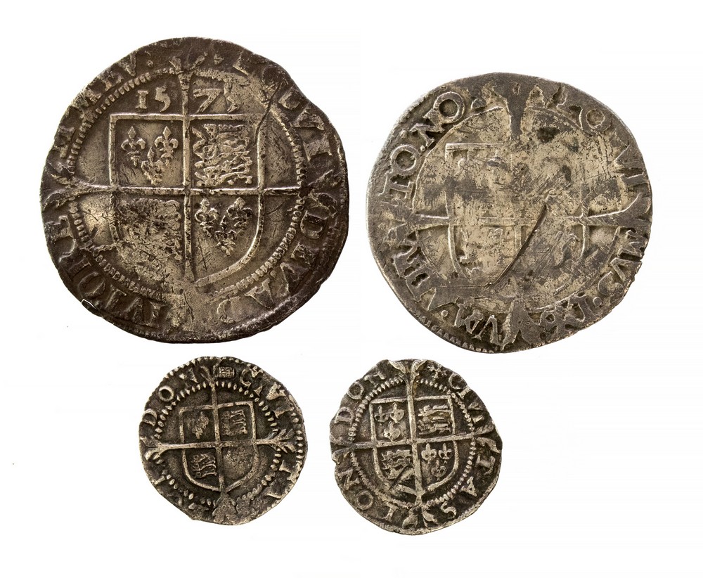 Tudor silver coin group (4). Phillip and Mary groat, S. 2508. - Image 2 of 2