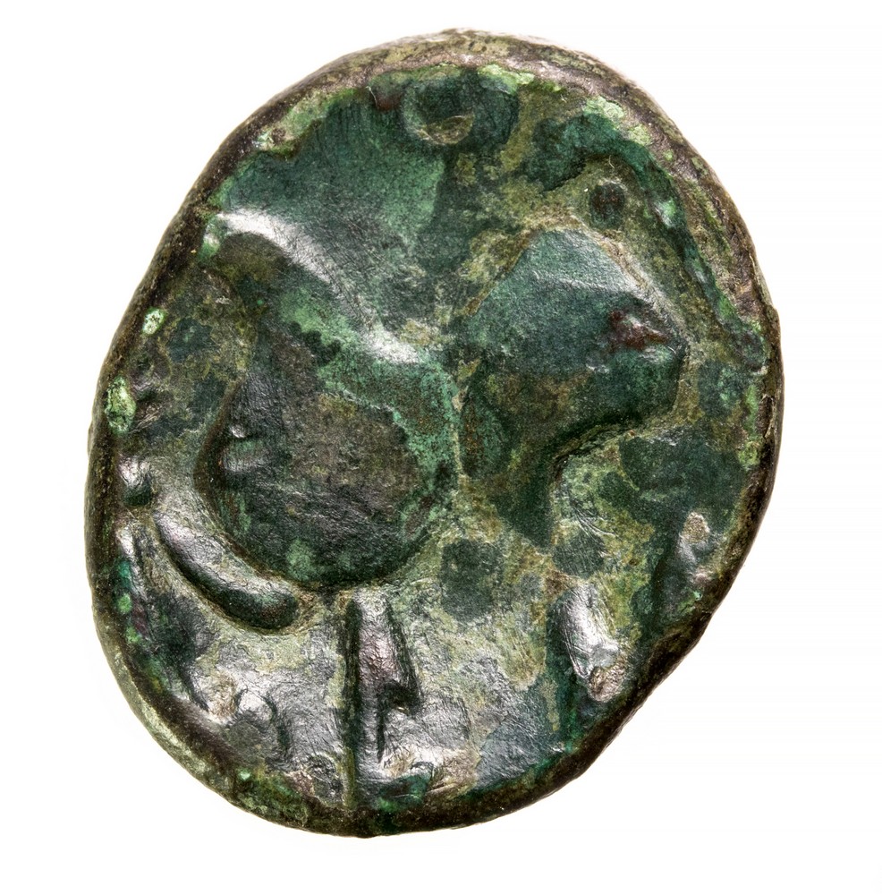 Pannonian Celts, Scordiscii Bronze Tetradrachm, 2nd Century BC. Kugelwange type, Syrmia Region. - Image 2 of 2