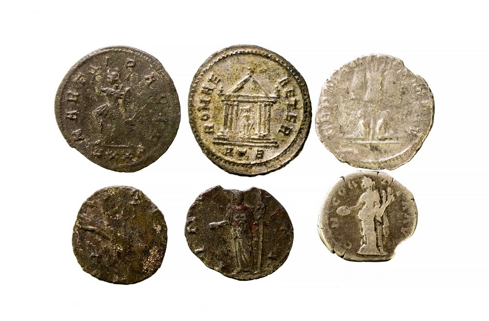 Roman silver and silvered coins to include a silver denarius of Faustina I, - Image 2 of 2