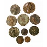 Sestertius/As group to include coins of Nero, Vespasian, Faustina I, Severus Alexander, Maximinus,