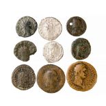 Roman Silver & Bronze Coin Group (9).