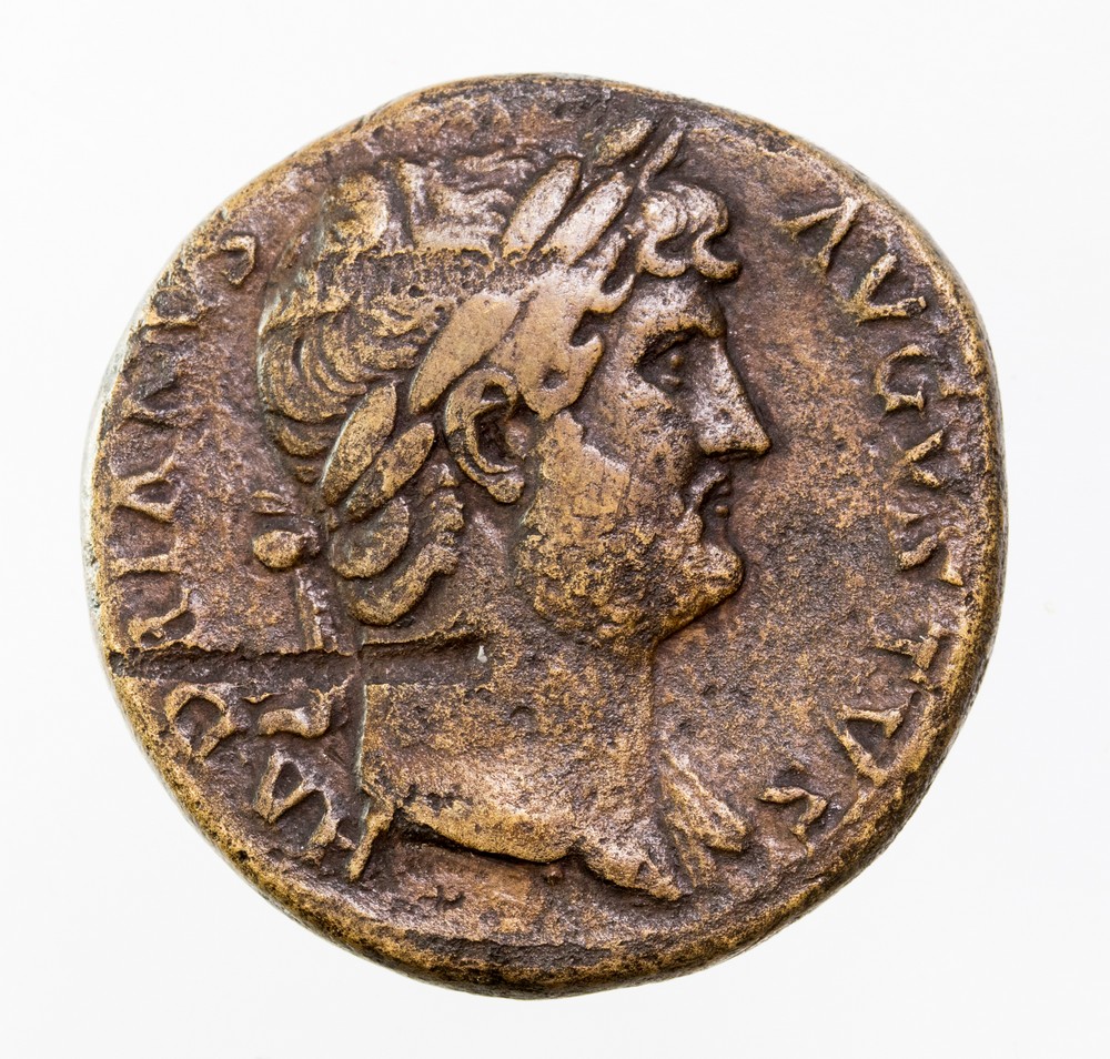 Hadrian Sestertius, Rome, 125-128 AD. Obv.