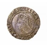 Elizabeth I Sixpence, 1592. Sixth issue, mm. Tun, bust 6C, Spink 2578B, 2.92g, 26mm.
