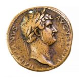 Hadrian Sestertius, Rome, 128-132 AD. Obv. HADRIANVS AVGVSTVS PP, laureate head right. Rev.