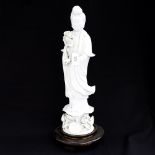 Blanc de chine figurine Deity holding Lotus flower