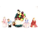 Royal Doulton 'The Old Balloon Seller' HN1315; together with Doulton figures 'Tinkle Bell' HN 1677,