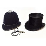 Alex Prosser top hat, size 7¼ with a Policeman's helmet,